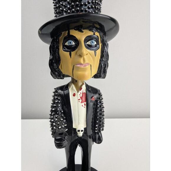 Alice Cooper Bobblehead Figure with Studded Jacket and Top Hat Collectible - Picture 3 of 7